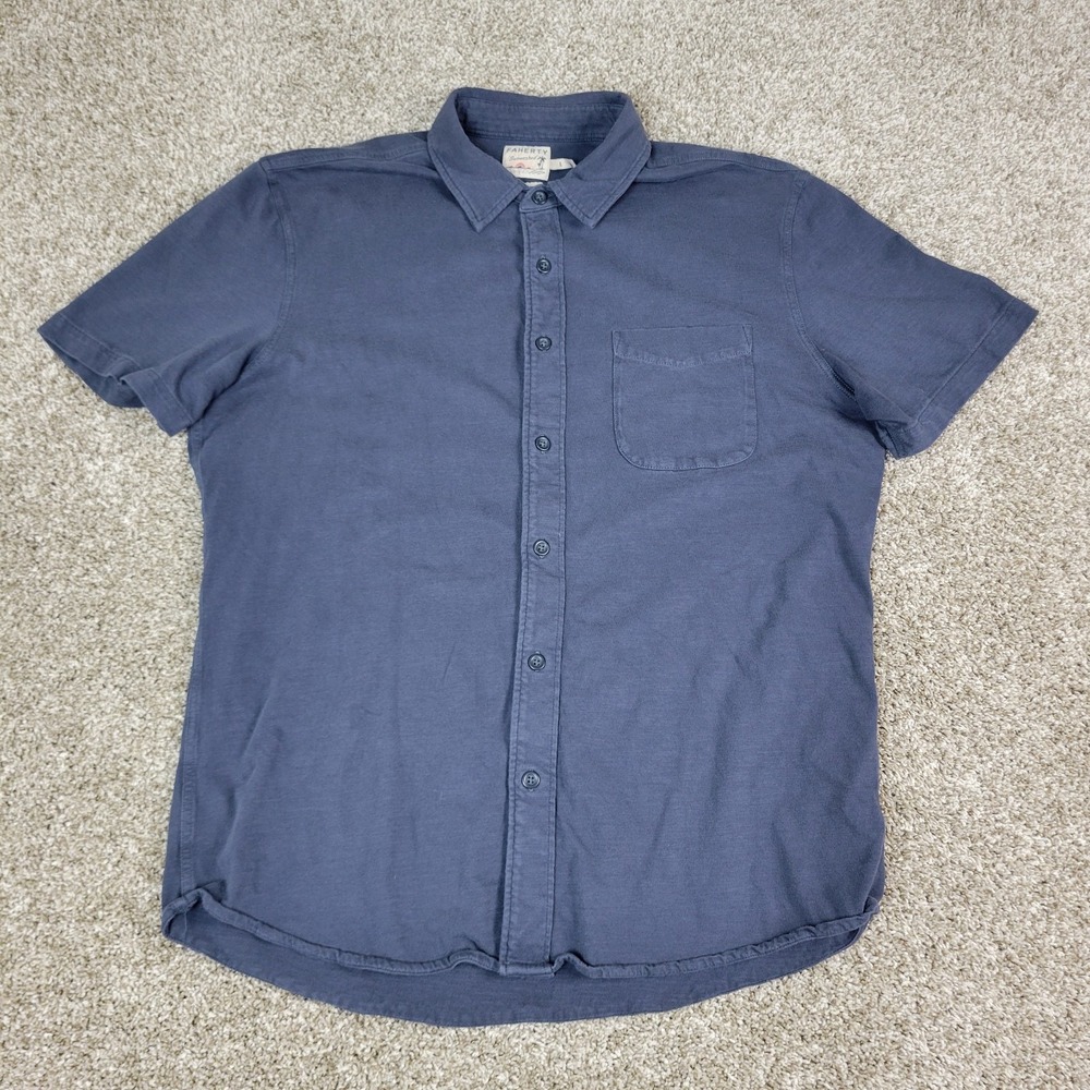 Faherty Sunwashed Mens Large Solid Gray Stretch K… - image 2